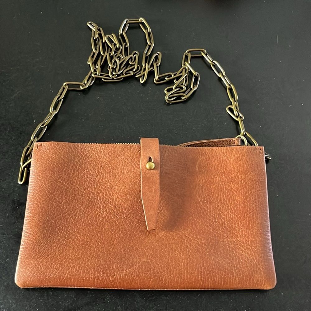 EUC Madewell The Transport Accordion Crossbody English Saddle Leather